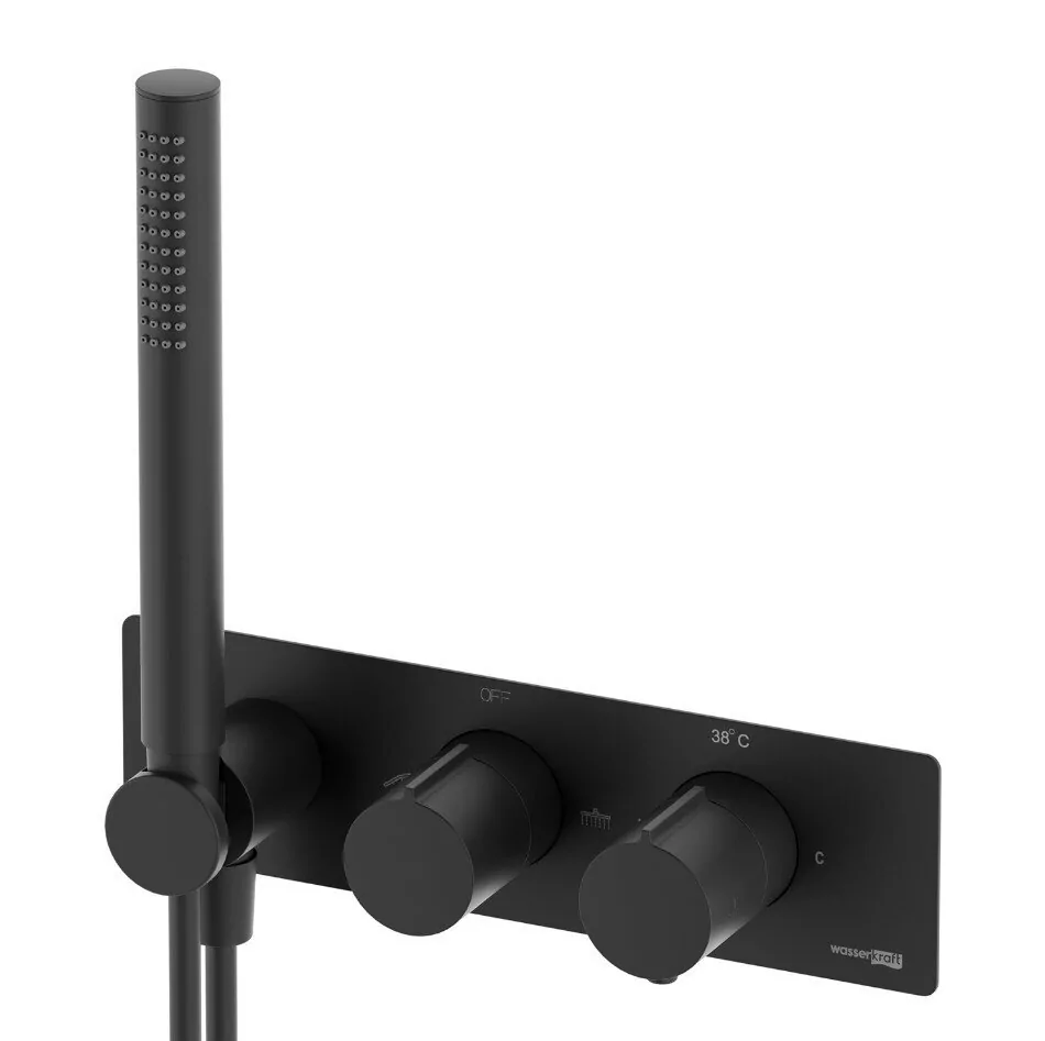 Смеситель для душа WasserKraft Elbe 7488 Thermo черный Soft-touch