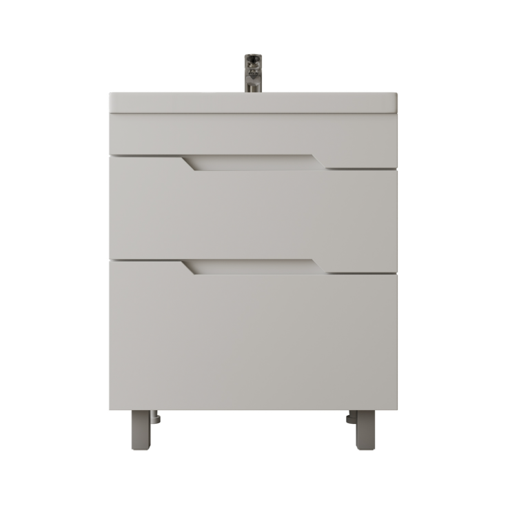 Тумба напольная Onika Ламина 80 с раковиной Фостер 80, белая