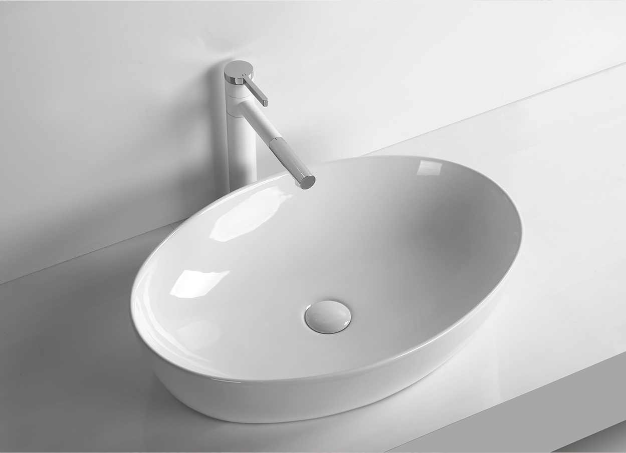 Раковина Ceruttispa CR8023 накладная, белая, овал 610х410х145