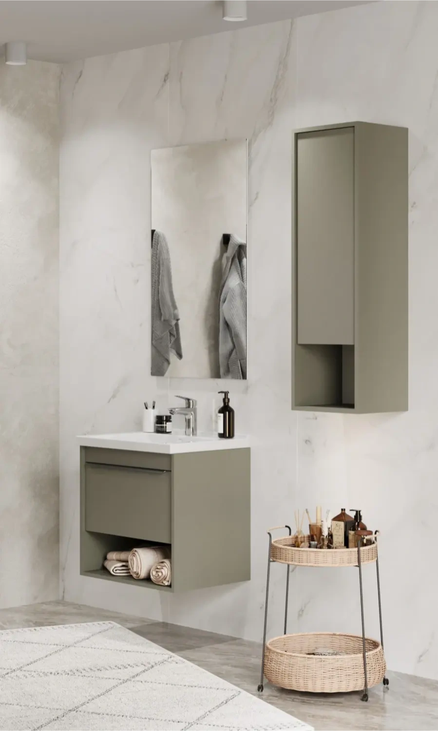 Шкаф навесной Aquaton Хоуп 30 L/R хаки