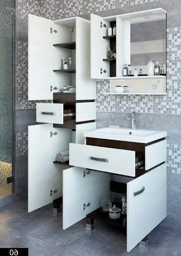 Зеркало-шкаф Sanflor Техас 60 L свет, северное дерево светлое