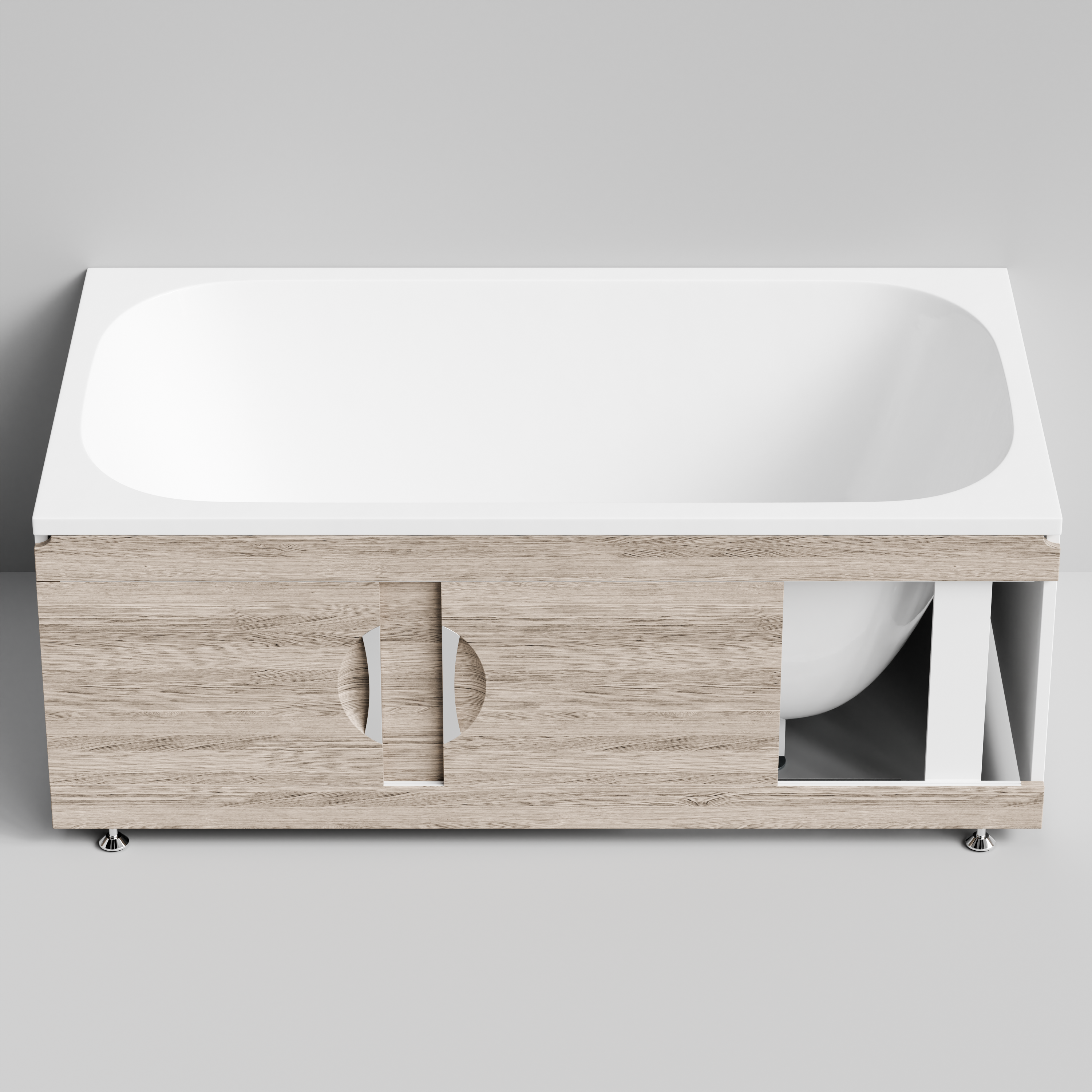 Экран под ванну Vod-ok Топ 150 раздвижной Дубослив ореховый светлый