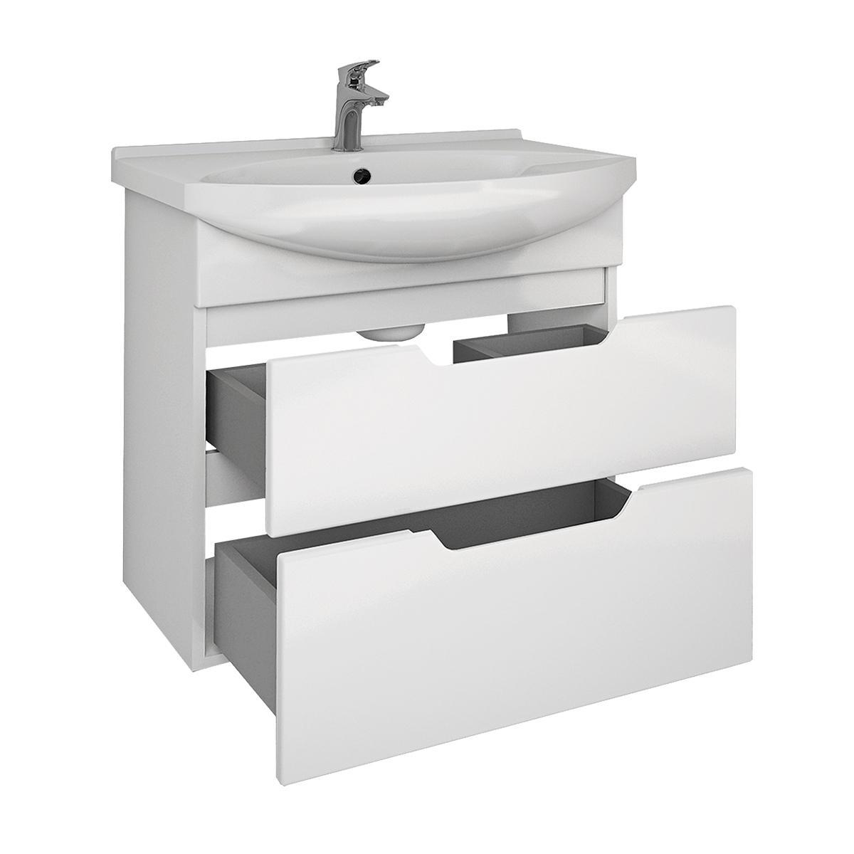 Тумба с раковиной напольная Dreja Laguna Plus 65 см, белый