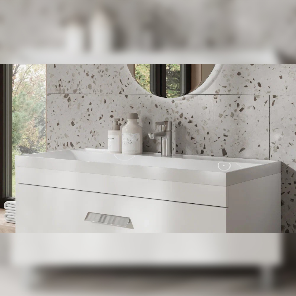 Тумба с раковиной напольная Velvex Orlando tn.ORL.CLA.100.2Y белый матовый, 100 см