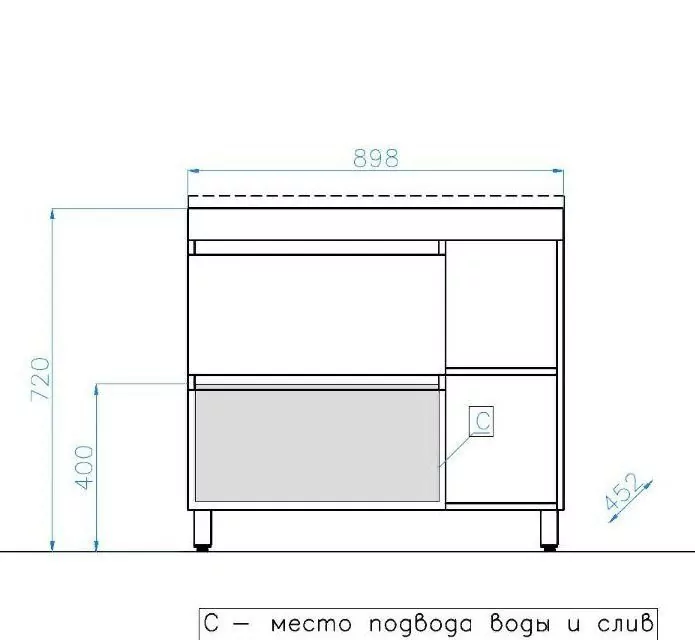 Тумба с раковиной Style Line Берлин 90 напольная, соната