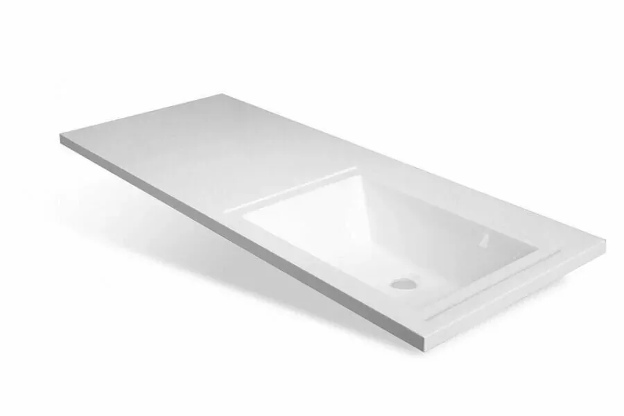 Тумба подвесная Style Line Даллас 140 Люкс Plus ПВХ с раковиной Даллас 140 под стиральную машину, два ящика, правая, белая от магазина Vanna-Vanna.ru!