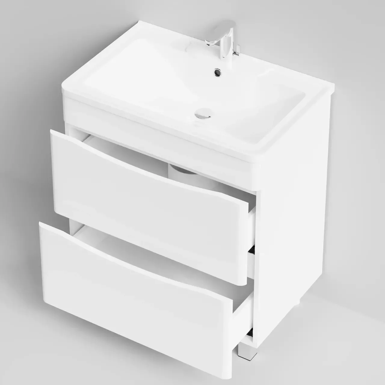 Тумба с раковиной Vod-ok Адель 70 напольная, белая + 13 цветов