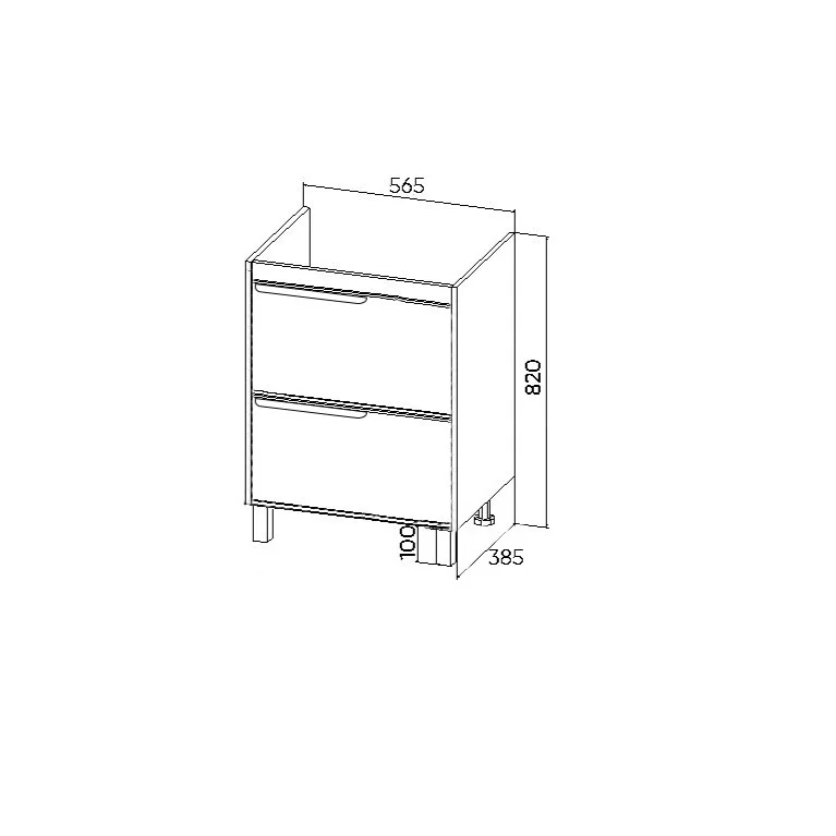 Тумба напольная Viant Кельн 60 с раковиной Фостер 60, два ящика, светлое дерево от магазина Vanna-Vanna.ru!