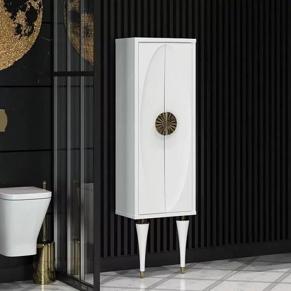 Пенал Opadiris Ибица 50 напольный, белый, золото