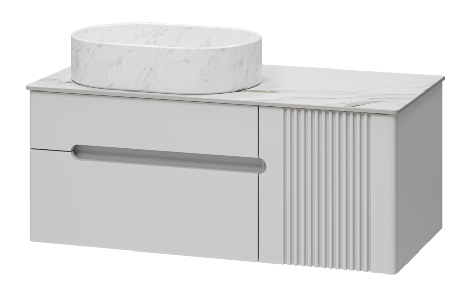 Тумба с раковиной Brevita Pallisandro 100 подвесная, серый