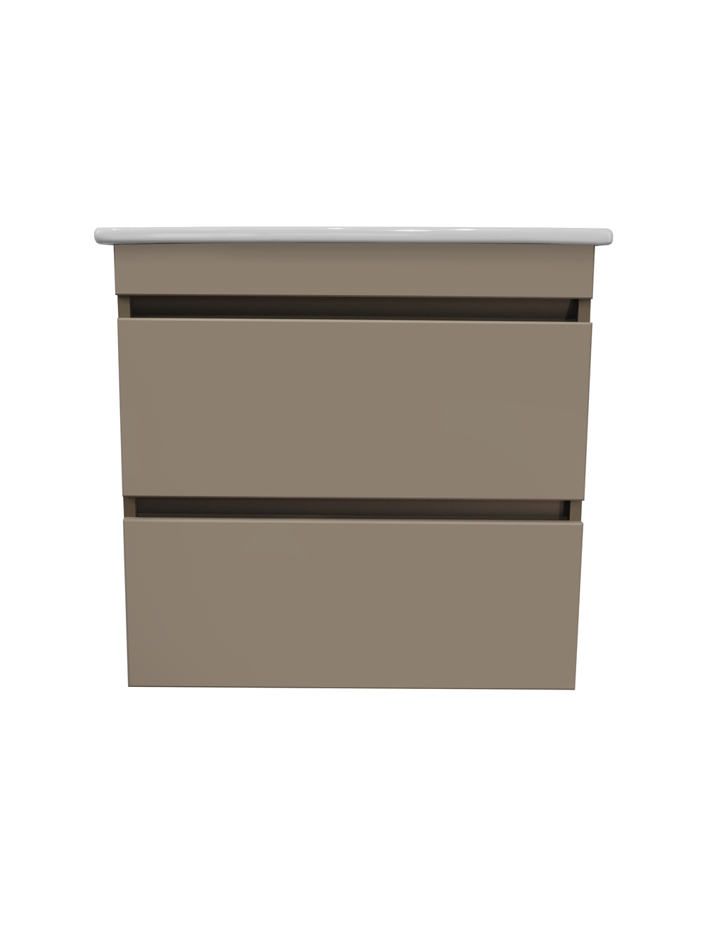 Тумба подвесная Runo Манхэттен 65 с раковиной Оскар 65, какао/бежевая