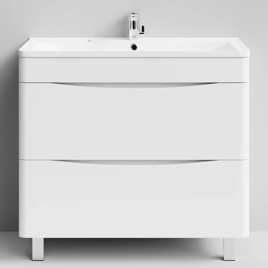 Тумба с раковиной Vod-ok Адель 90 напольная, белый + 13 цветов