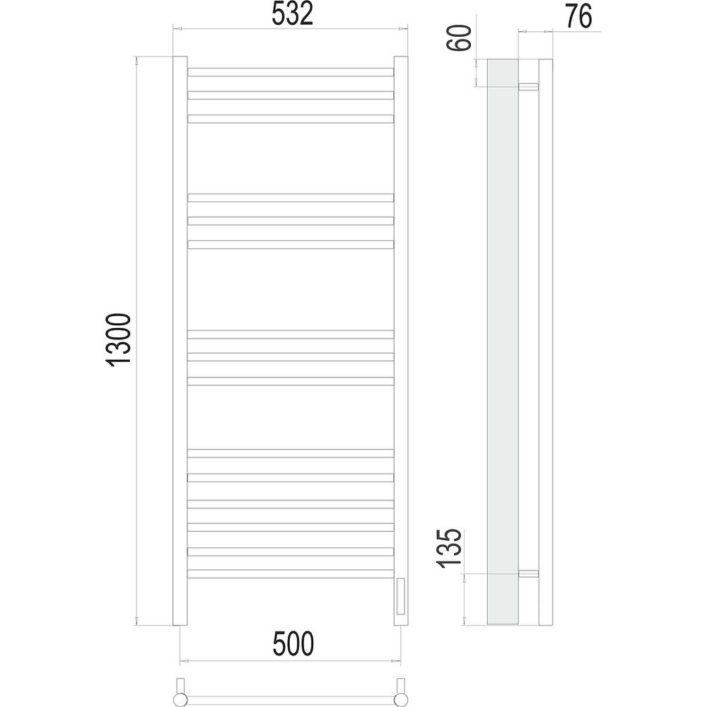 Полотенцесушитель электрический Terminus Аврора П15 50х130