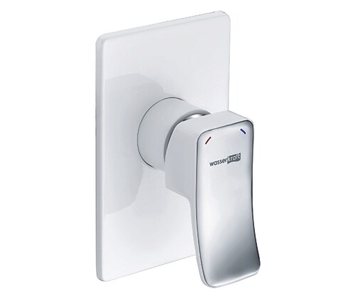 Смеситель WasserKraft Aller 10651WHITE встраиваемый, на 1 выход, белый, хром