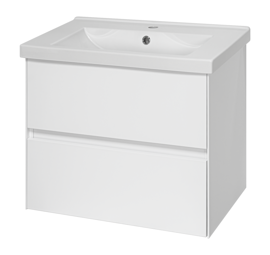 Тумба с раковиной Misty Твист 70 подвесная (белая)