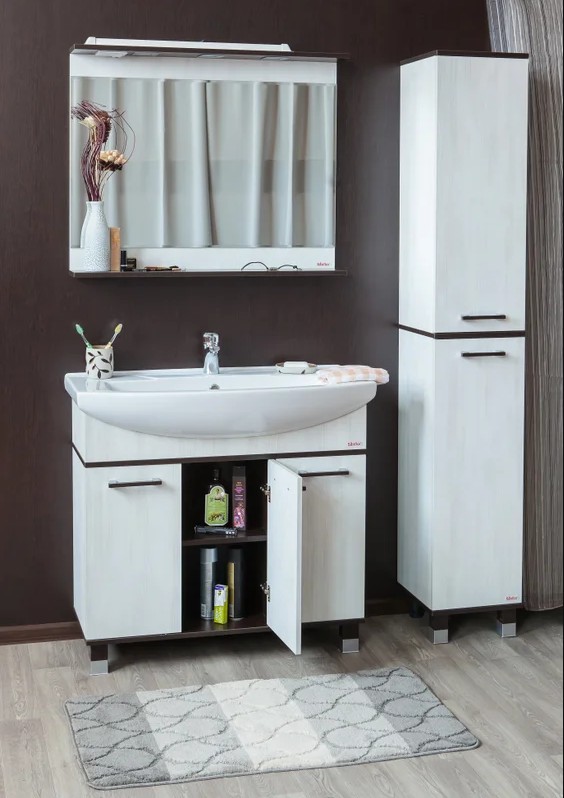 Мебель для ванной Sanflor Толедо 105 комплект, напольный, северное дерево