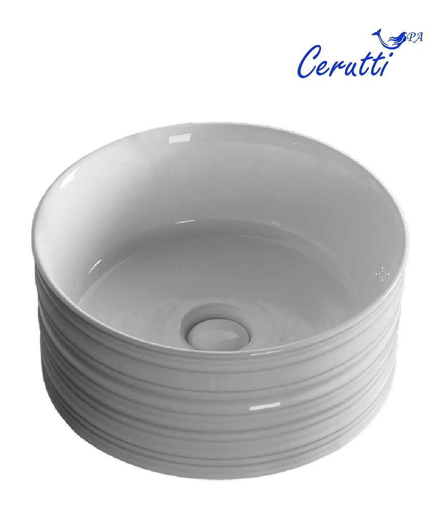 Раковина Ceruttispa CR0051A накладная, белая, круглая, глубокая 405х405х180