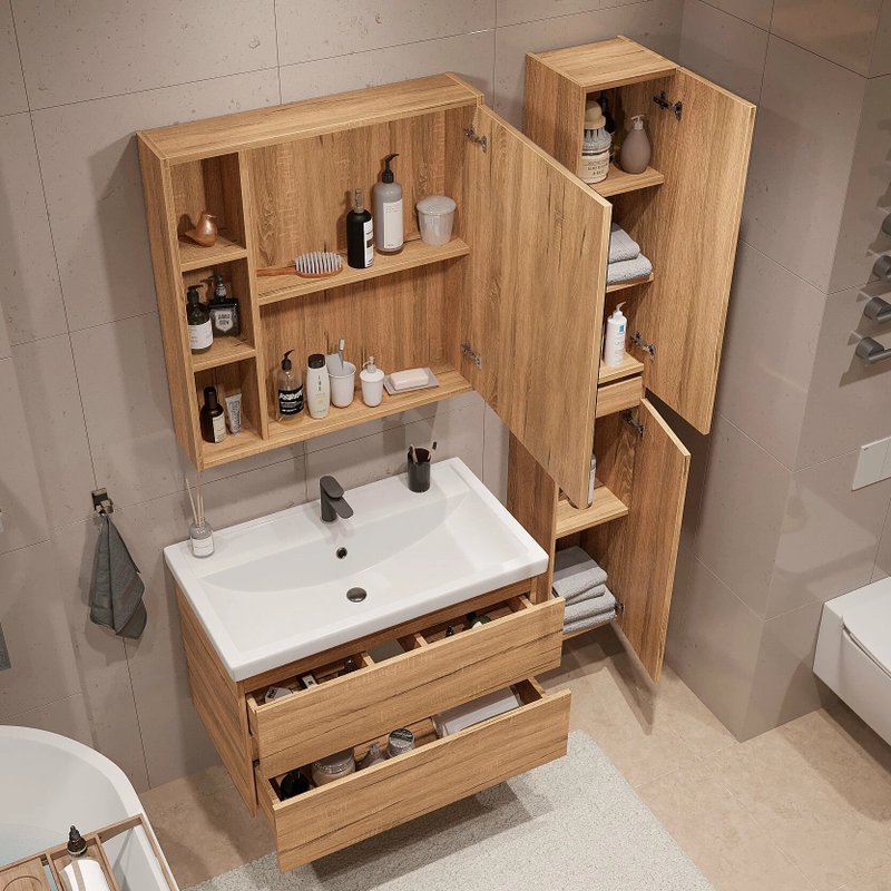 Зеркальный шкаф SanStar Lavanti/Graffa/Diva/Модена 70 универсальный, Дуб вотан