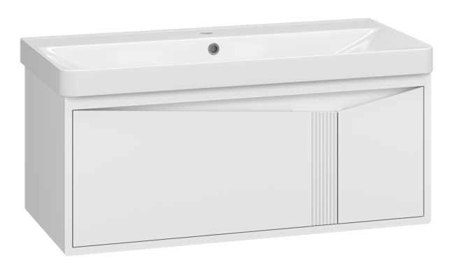 Тумба с раковиной Brevita Cascade 100 подвесная, белый