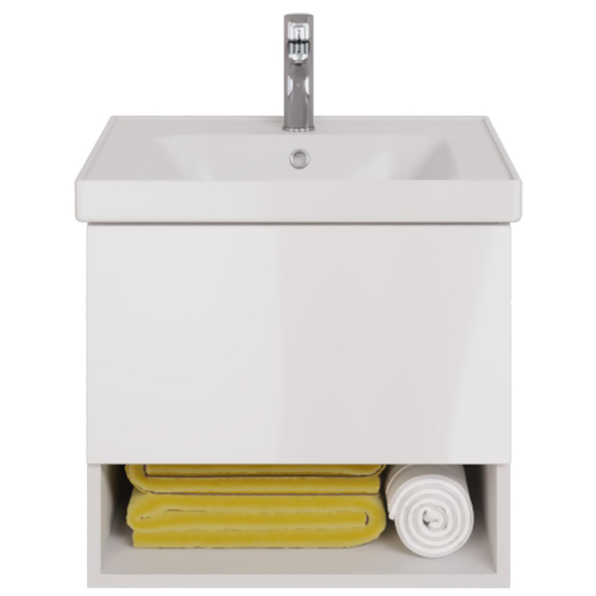 Тумба с раковиной подвесная Dreja Perfecto 60 см, белый