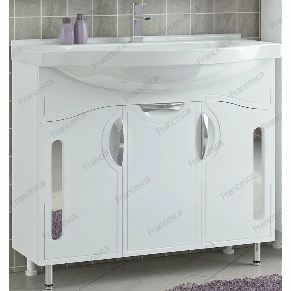 Мебель для ванной Francesca Инфинити 100 комплект, напольный, белый