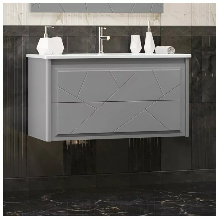 Тумба с раковиной Opadiris Луиджи 100 серый матовый