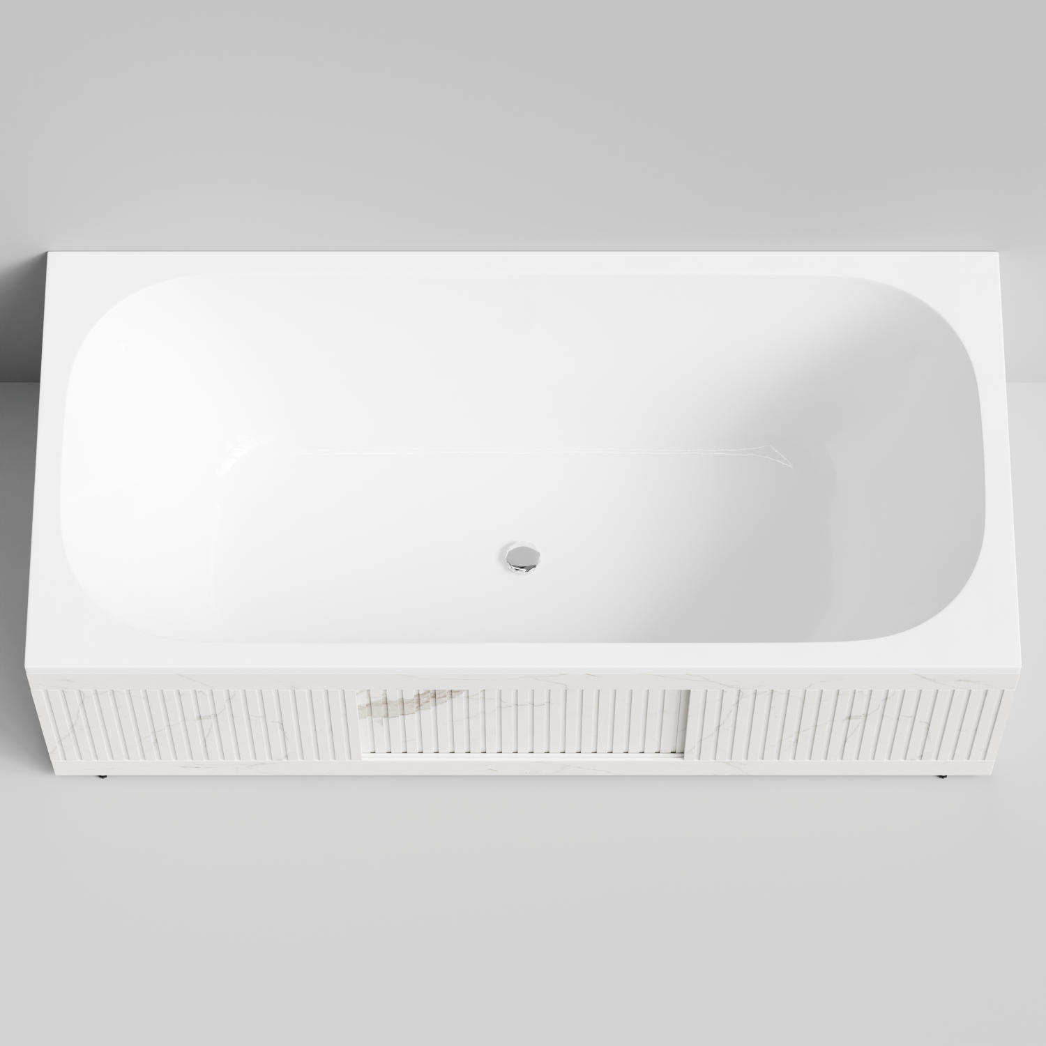 Экран под ванну Vod-ok Тач 180 раздвижной Мрамор Белый натур милк