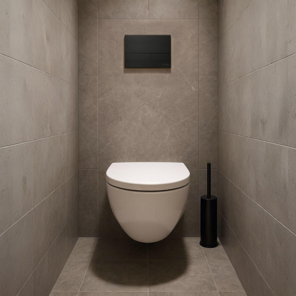 Комплект 2в1 IBERICA BLANCA инсталляция SILENCIO, кнопка смыва INOX-S черный матовый (IB001.016.04)