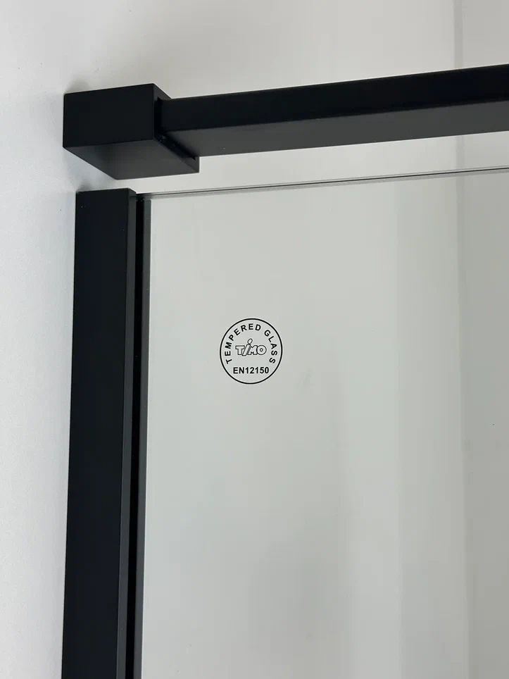 Душевой угол Timo TTSSP-90/03C-8, распаш 900*900*2000, профиль черный, стекло прозрачное 8 мм