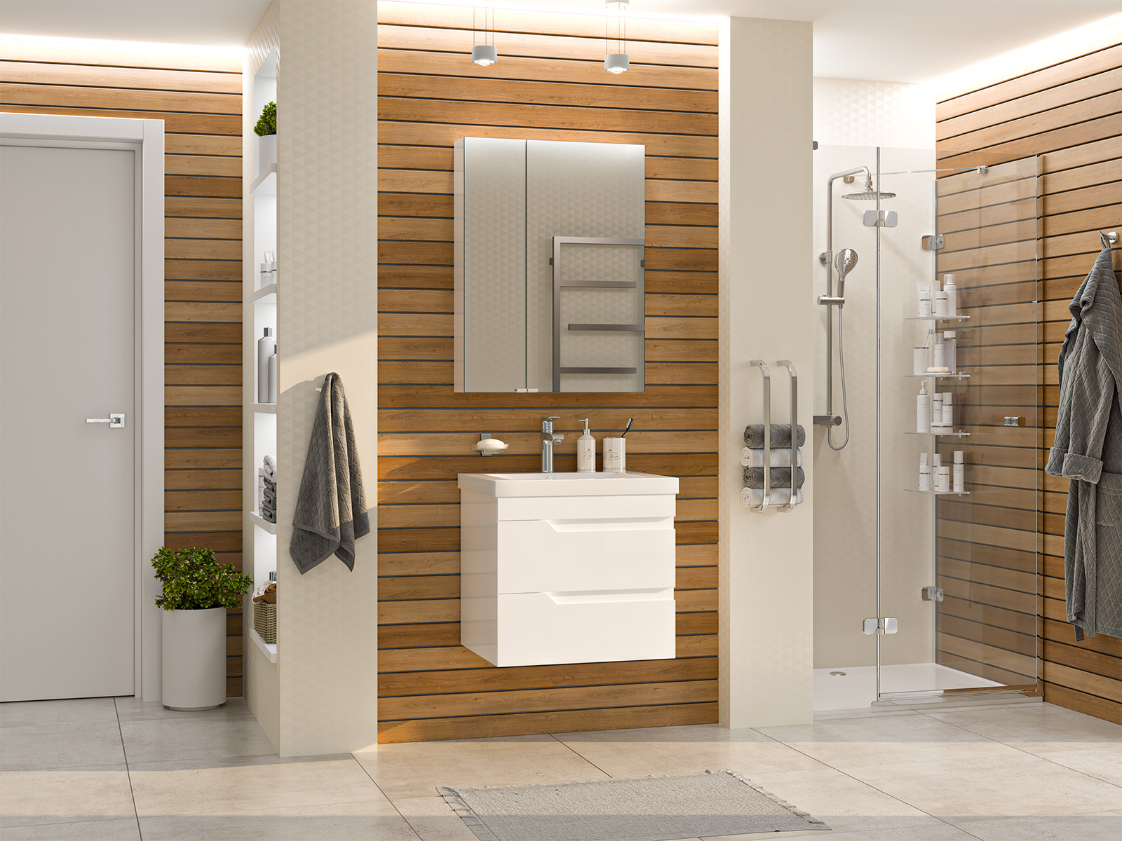 Тумба с раковиной Misty Софт 60 подвесная, белый