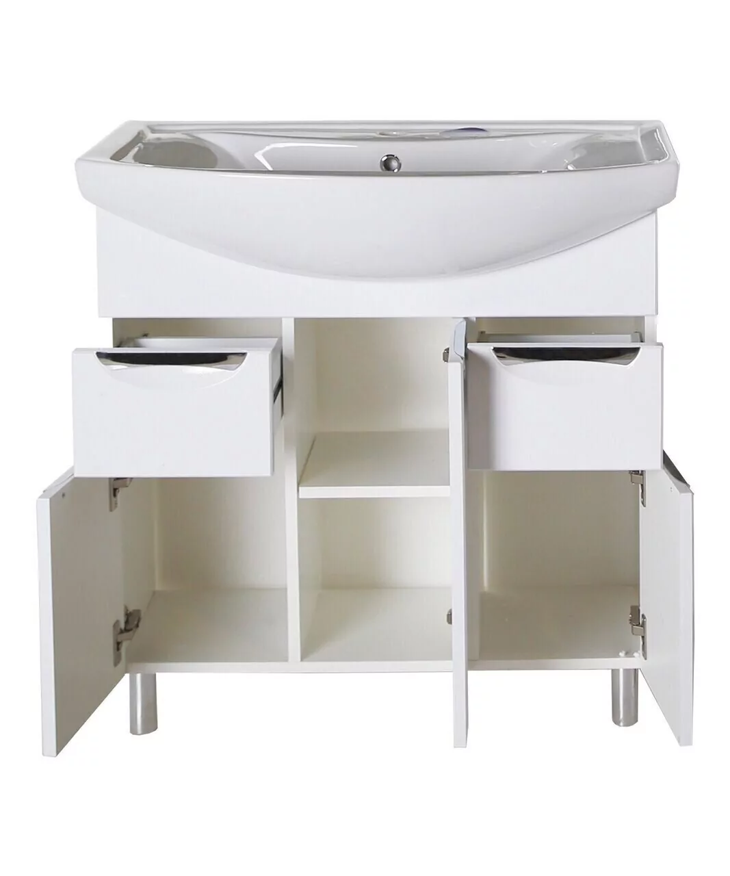 Тумба с раковиной Асб-мебель Мессина 100 напольная, белый