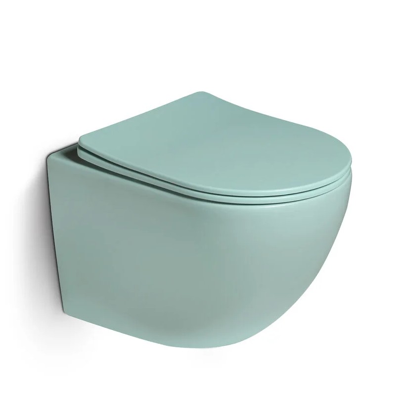 Унитаз SantiLine SL-5103 подвесной, с микролифтом, светло-зеленый матовый