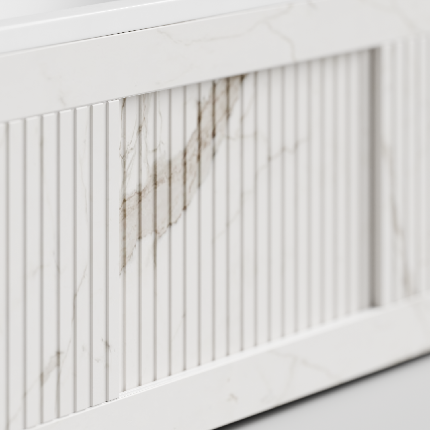 Экран под ванну Vod-ok Тач 170 раздвижной Мрамор Белый натур милк