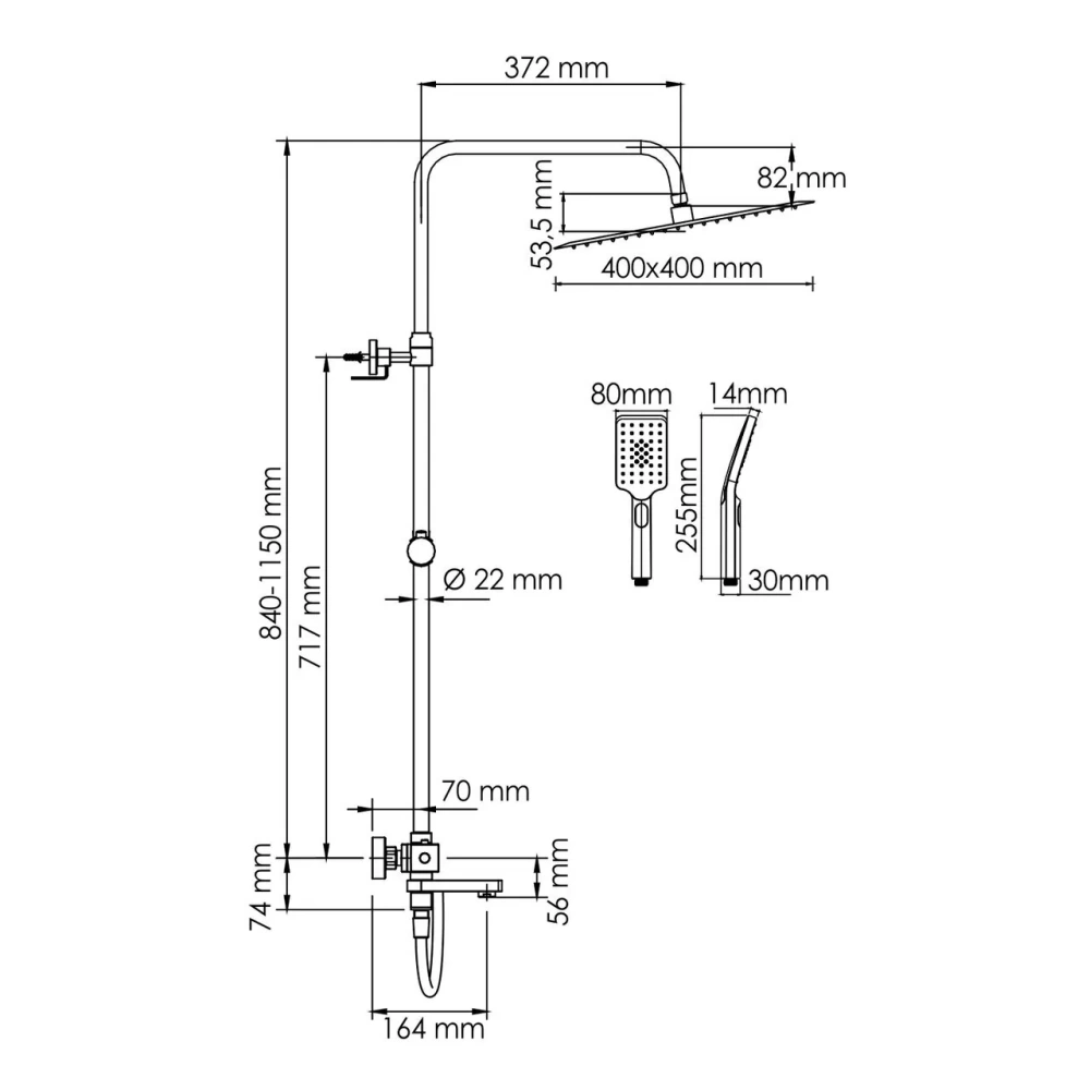 Душевая стойка WasserKraft A199.119.103.087.CH Thermo хром от магазина Vanna-Vanna.ru!
