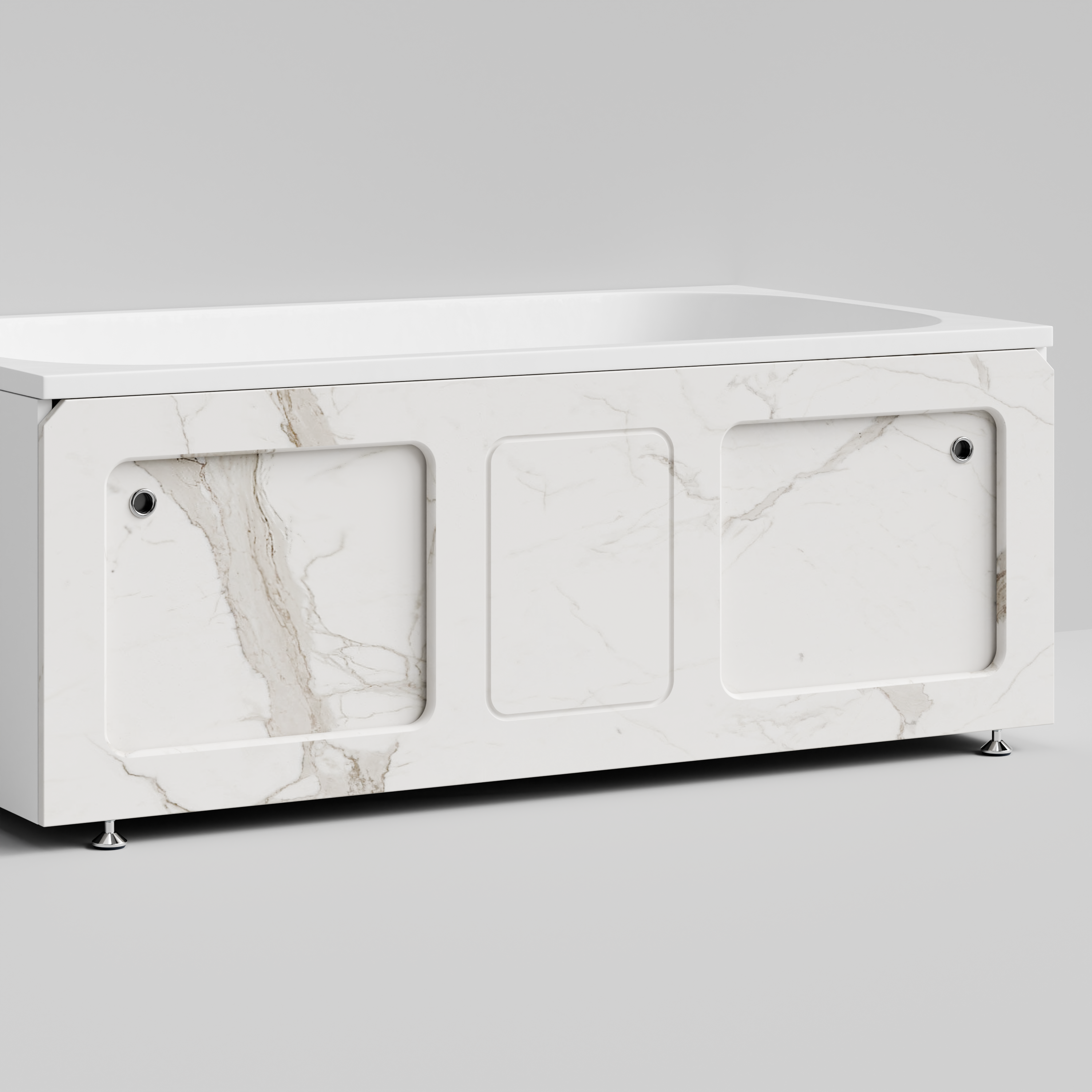 Экран под ванну Vod-ok Хит 150 раздвижной Мрамор Белый натур милк