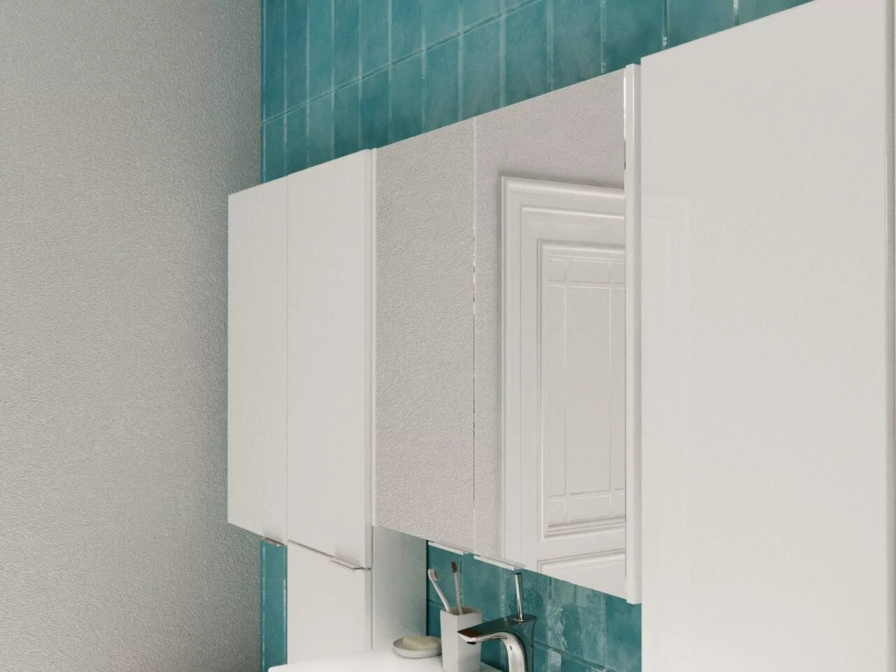 Зеркало-шкаф 1Marka Gaula 60 White, 2 двери, белый