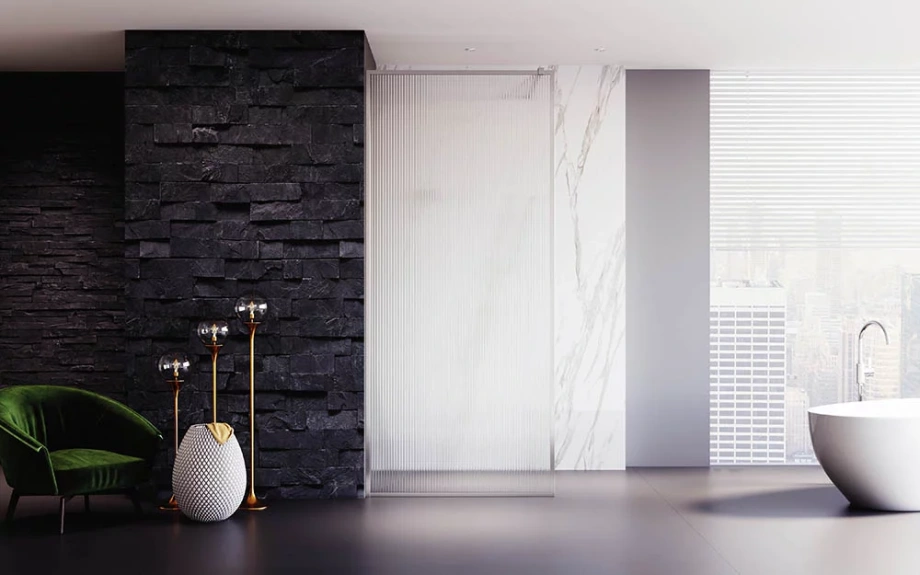 Душевая перегородка Veconi Korato KR-81F, 800x2000, хром, стекло рифленое осветлённое