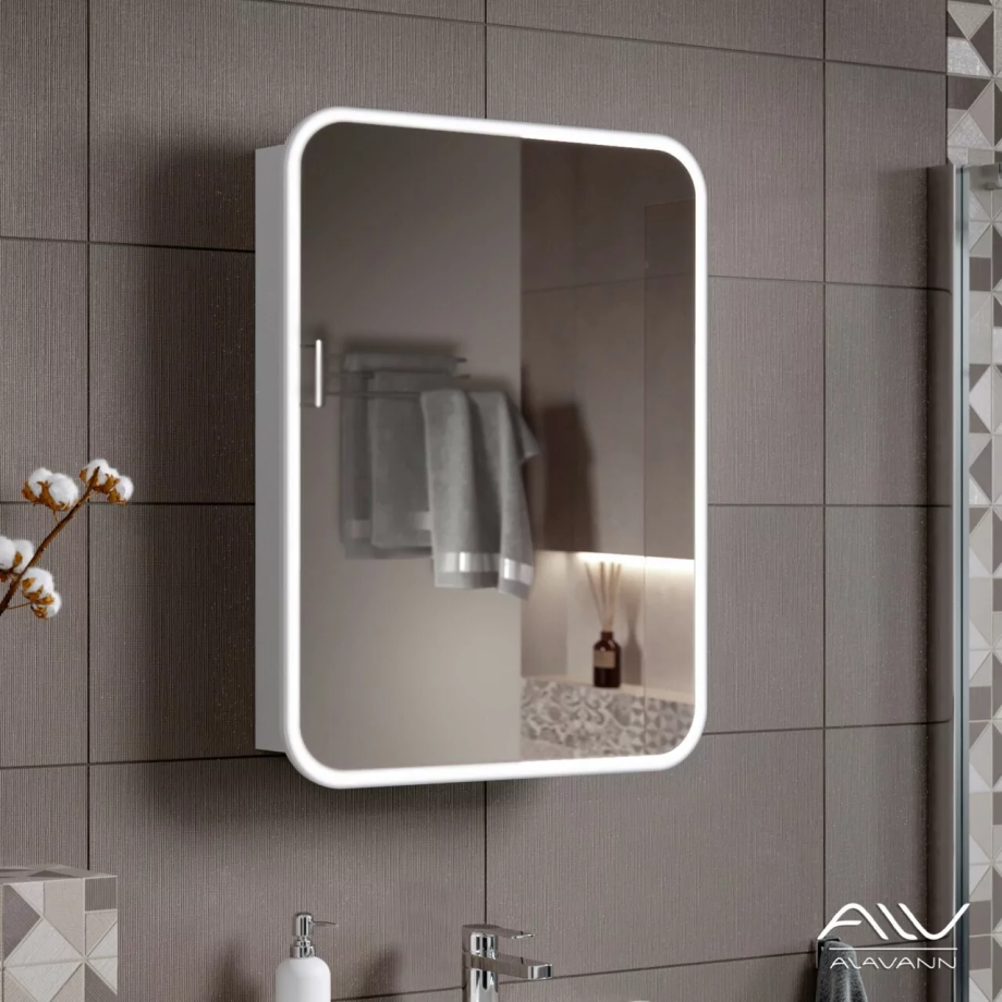 Зеркало-шкаф Alavann Lana 70 свет, белый