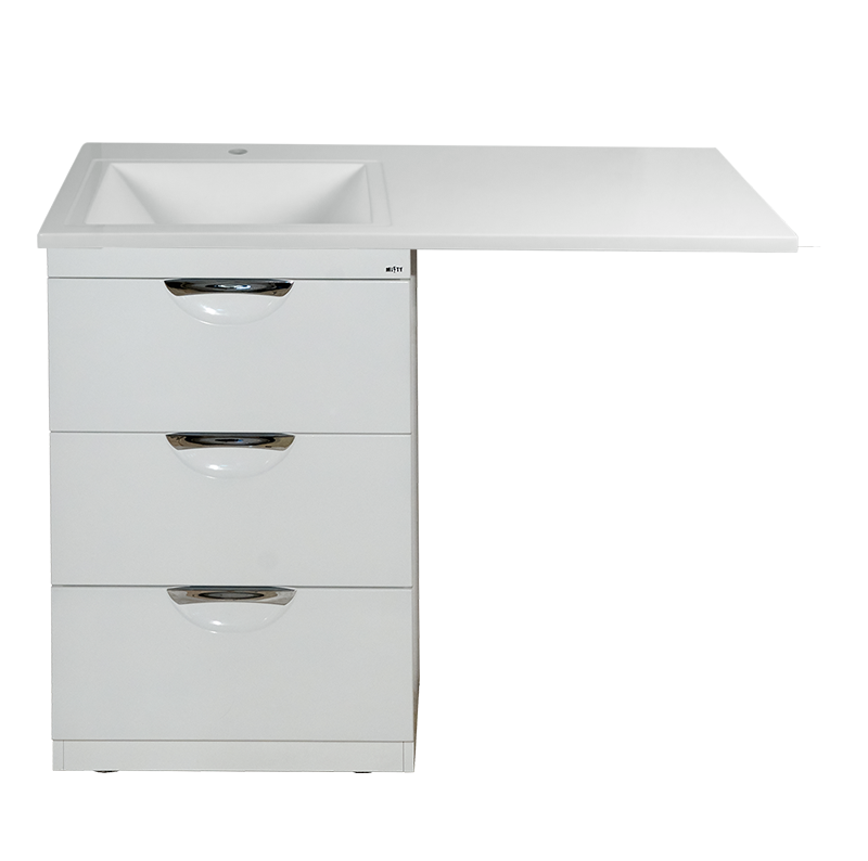 Тумба с раковиной Misty Куба 60 под стиральную машину, с раковиной Misty Гавана 120 L, белый