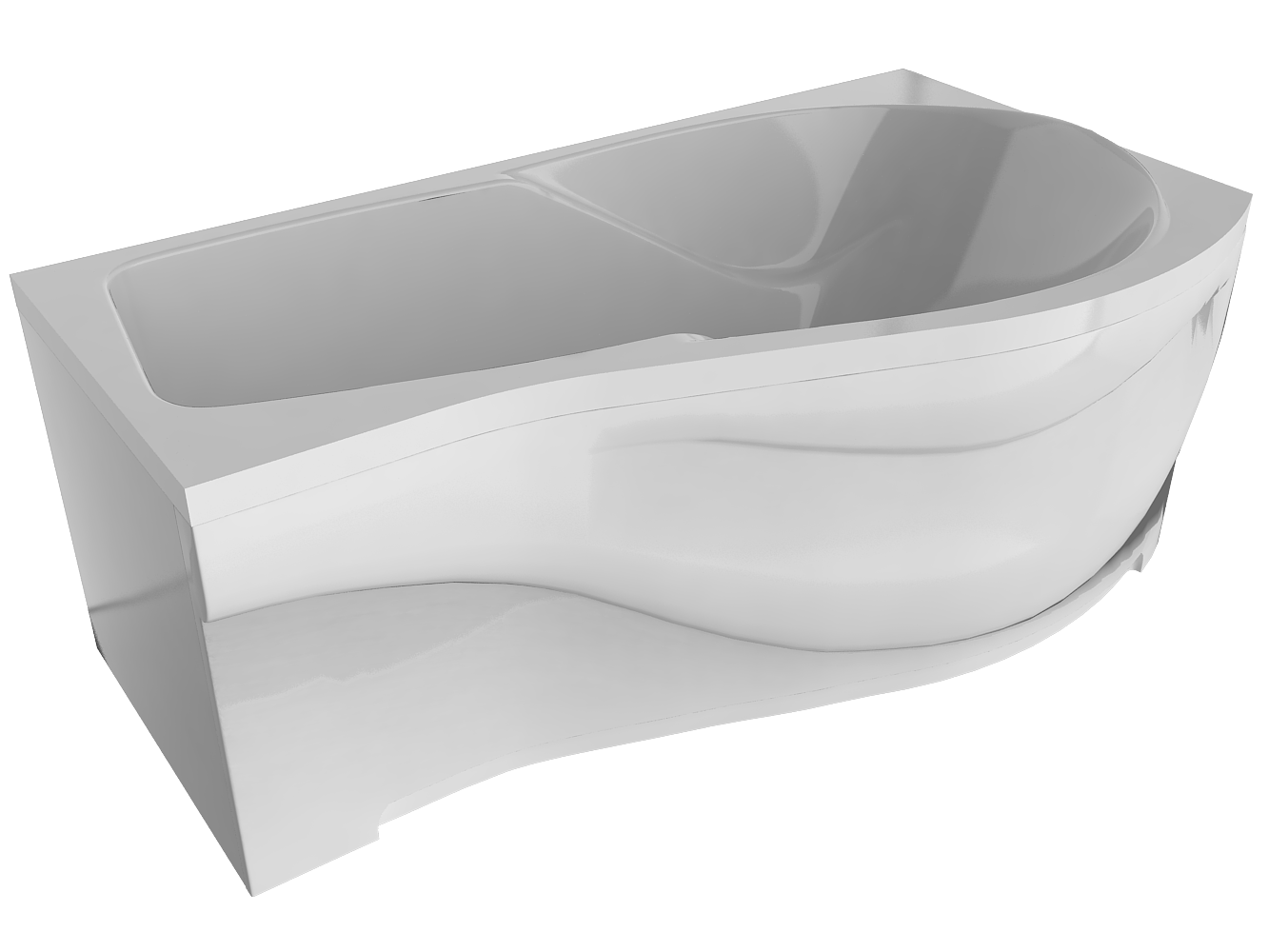 Комплект (5в1) Акриловая ванна TIMO VINO1590R 150*90*66+Каркас + Слив-перелив+Фронтальная панель+Торцевая панель