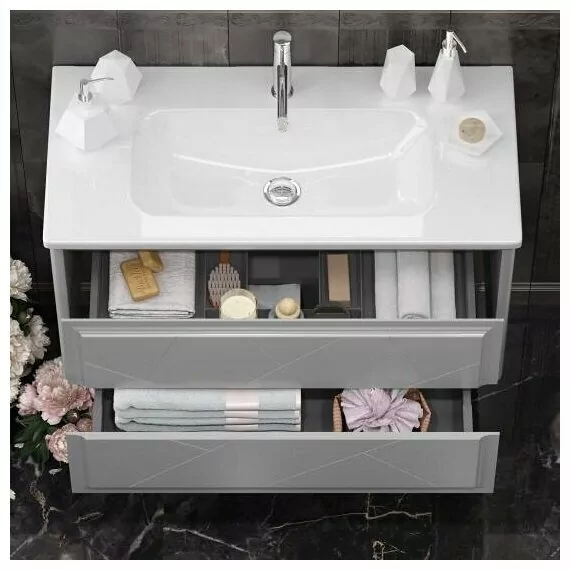 Тумба с раковиной Opadiris Луиджи 100 серый матовый