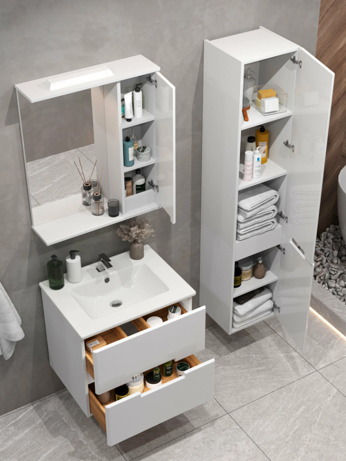 Тумба подвесная SanStar Ориана 60 с раковиной Como 60 (комплект), белая