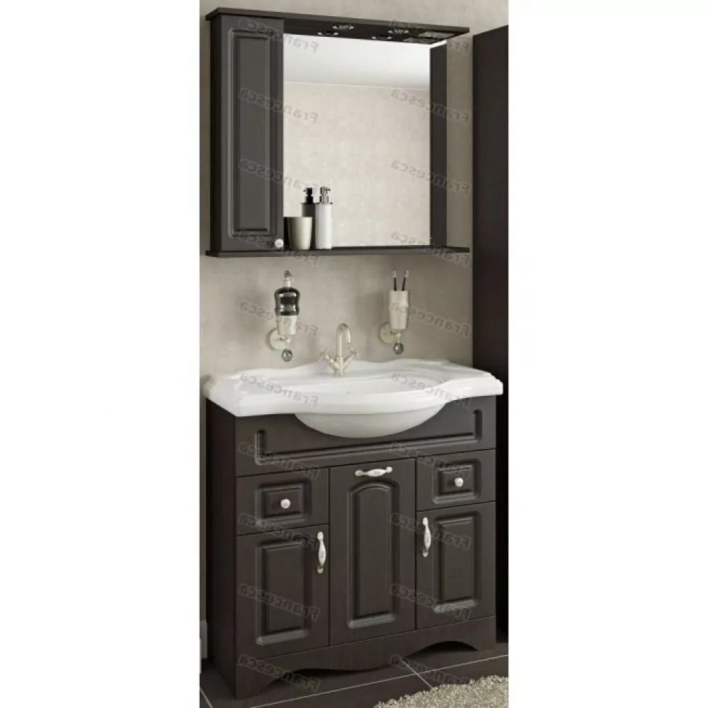 Зеркало с шкафчиком Francesca Империя 85 L свет, венге