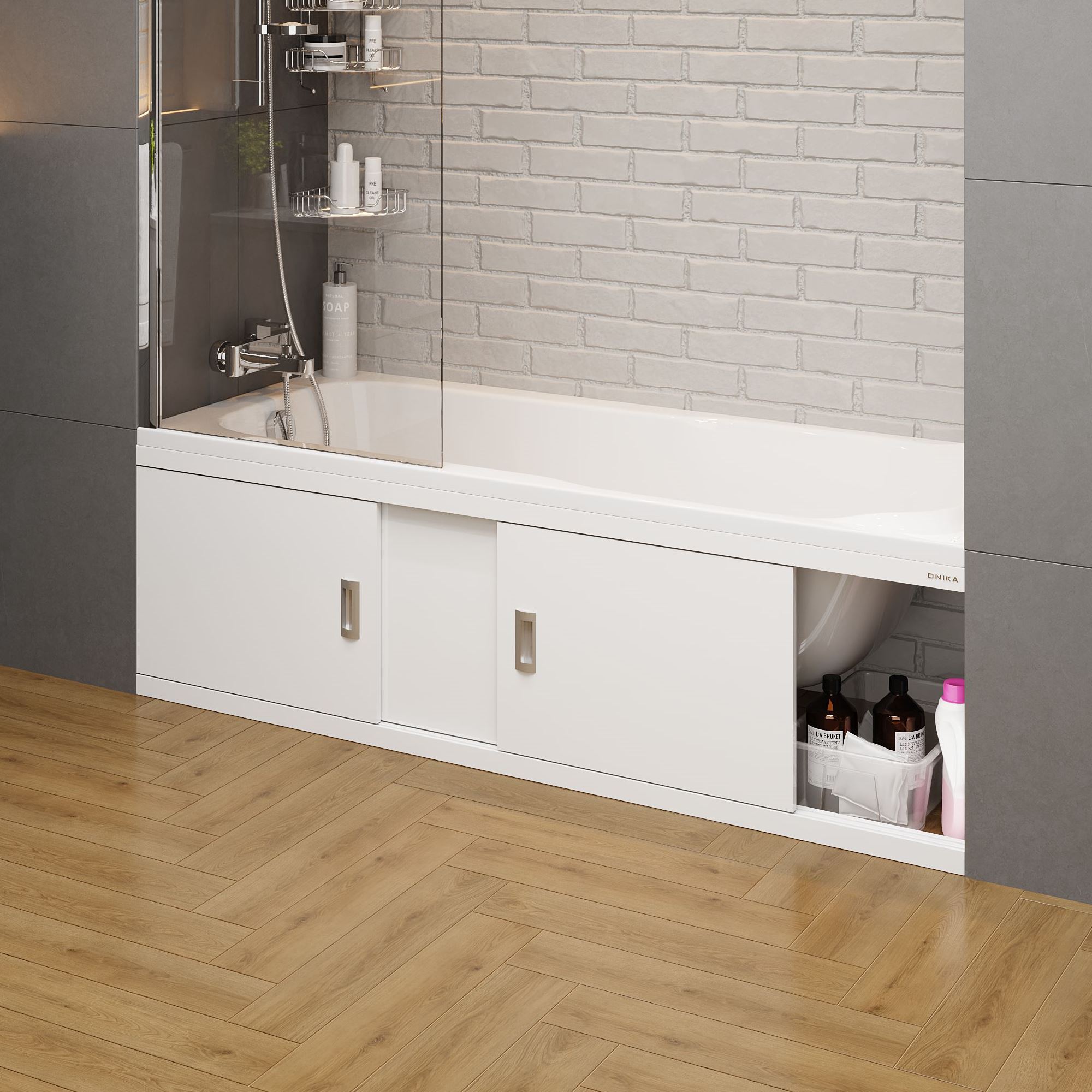 Экран под ванну Onika Монако эконом 150 раздвижной купе белый