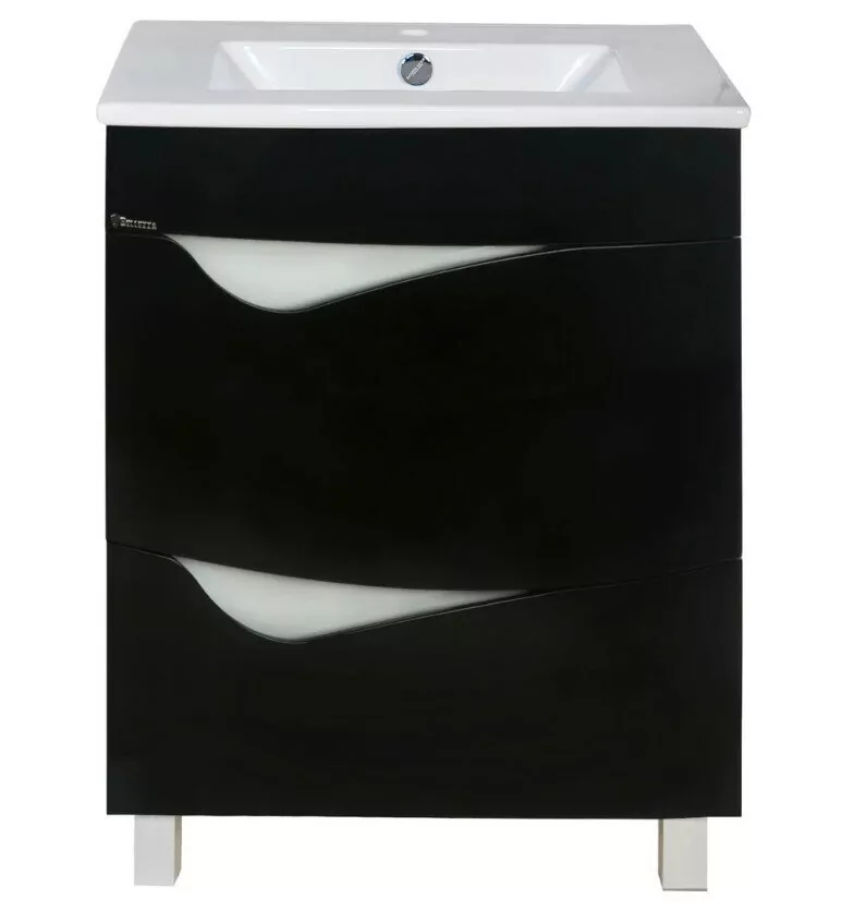 Тумба с раковиной Bellezza Эйфория 60 напольная, черная