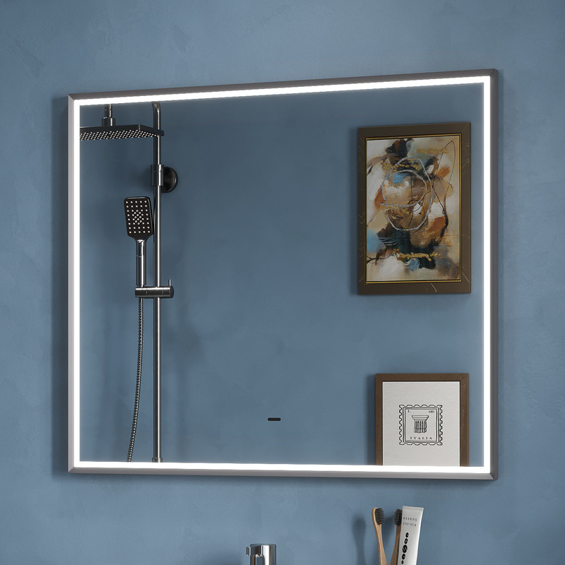 Зеркало EQUIL Mirage LED 80 с подсветкой, серый муар