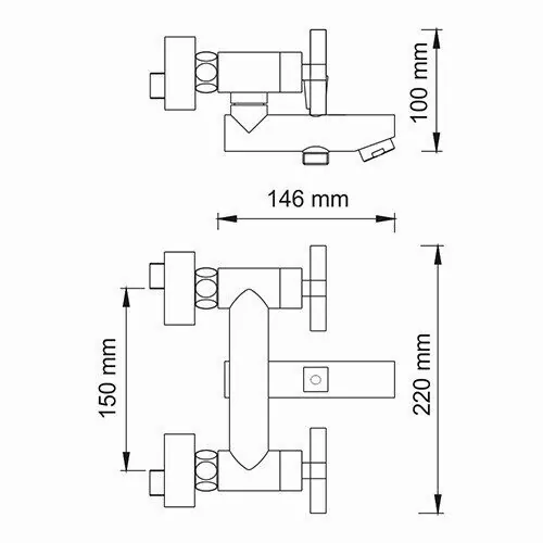 Смеситель для ванны WasserKraft Weser 7801 хром