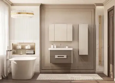 Зеркало-шкаф Aquaton Ар-Деко 85 кашемир