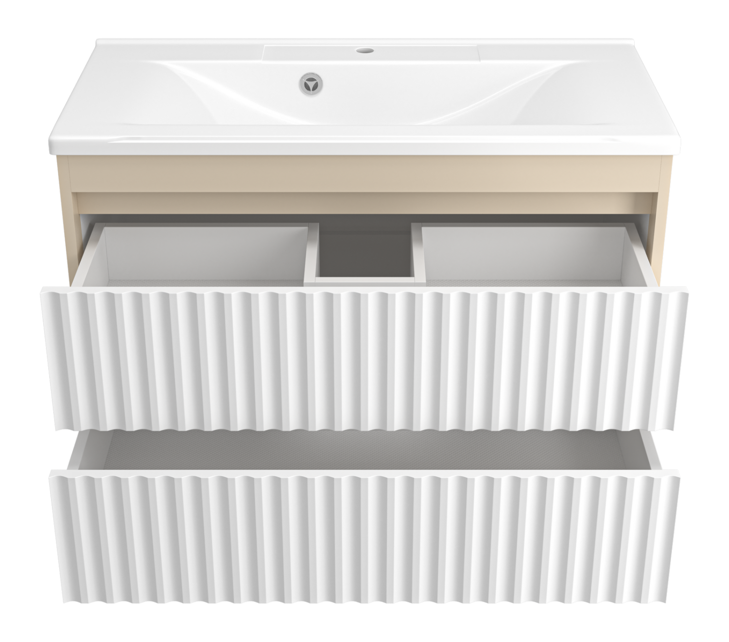 Тумба с раковиной Brevita Balaton 90 подвесная, белый/бежевый