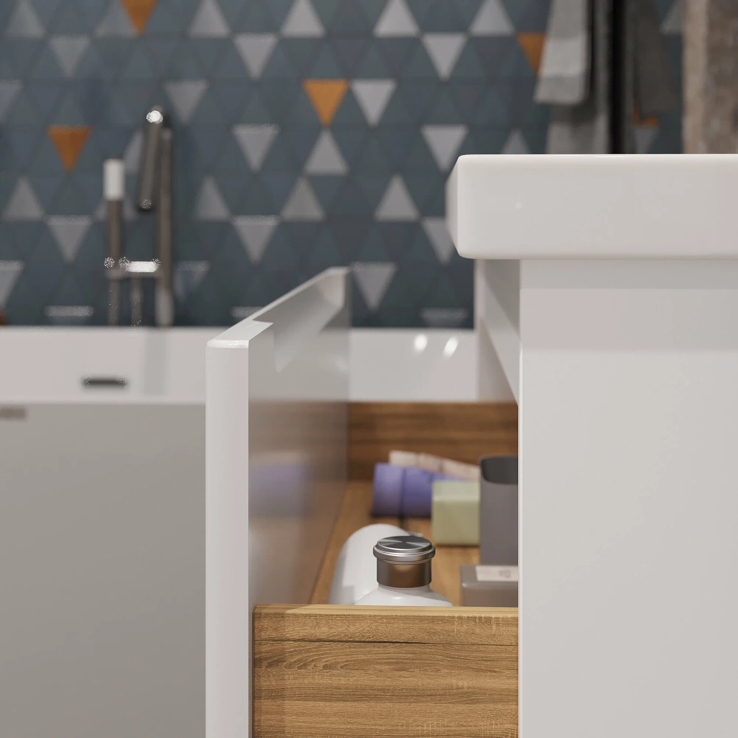 Тумба напольная SanStar Riana 80 с раковиной Гармония 80, белая